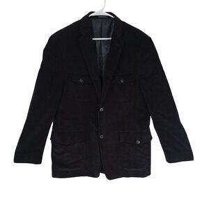 JF J.Ferrar Mens Modern Fit Black Corduroy Blazer Jacket 42R